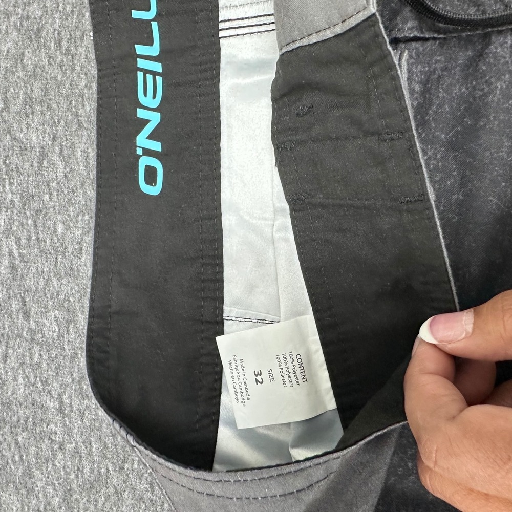 O'Neill Hybrid Swim Black Blue Trunks Striped Board‎ Shorts Beach Surf Size 32 - Picture 7 of 12